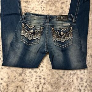 Miss Me Blue Embellished Skinny Jeans